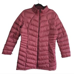 Patagonia Women's Down Long Quilted Puffer Coat in Dusty Rose Size XL Jacket